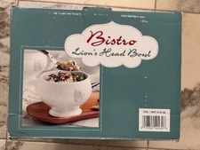 Bistro By Over And Back Lions Head White Porcelain Pedestal Bowl 22 oz Set of 8