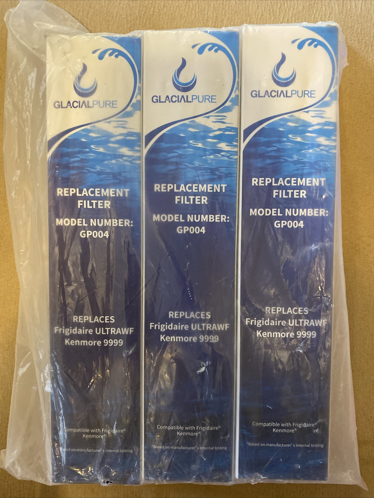 Glacial Pure Replacement Water Filter Lot Of 3 Model GP004 Refrigerator