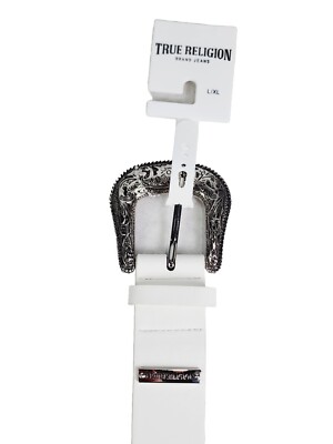 True Religion Belt Women's L/XL Western Cowgirl Buckle White