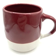 Anthropologie Jumbo Coffee Mug 20floz Maroon And Beige