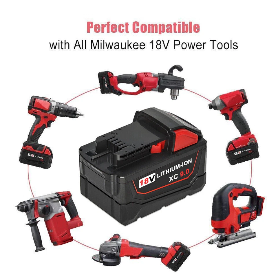 2X Original 12 Ah M18B12 Für Milwaukee M18 Akku 18V Li-Ion 48-11-1860 48-11-1812 - Bild 2 von 4