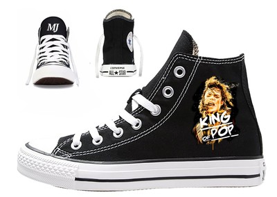 michael jackson custom converse all star mens womens mj king of pop | eBay