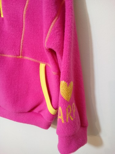 agatha ruiz de la prada girls pink fleece sweat zip up shirt NWT - Picture 4 of 4