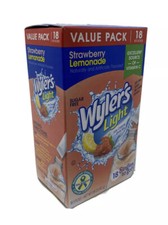 Wylers Light Singles to Go Sugar Free Strawberry Lemonade Drink Mix 18 Sticks