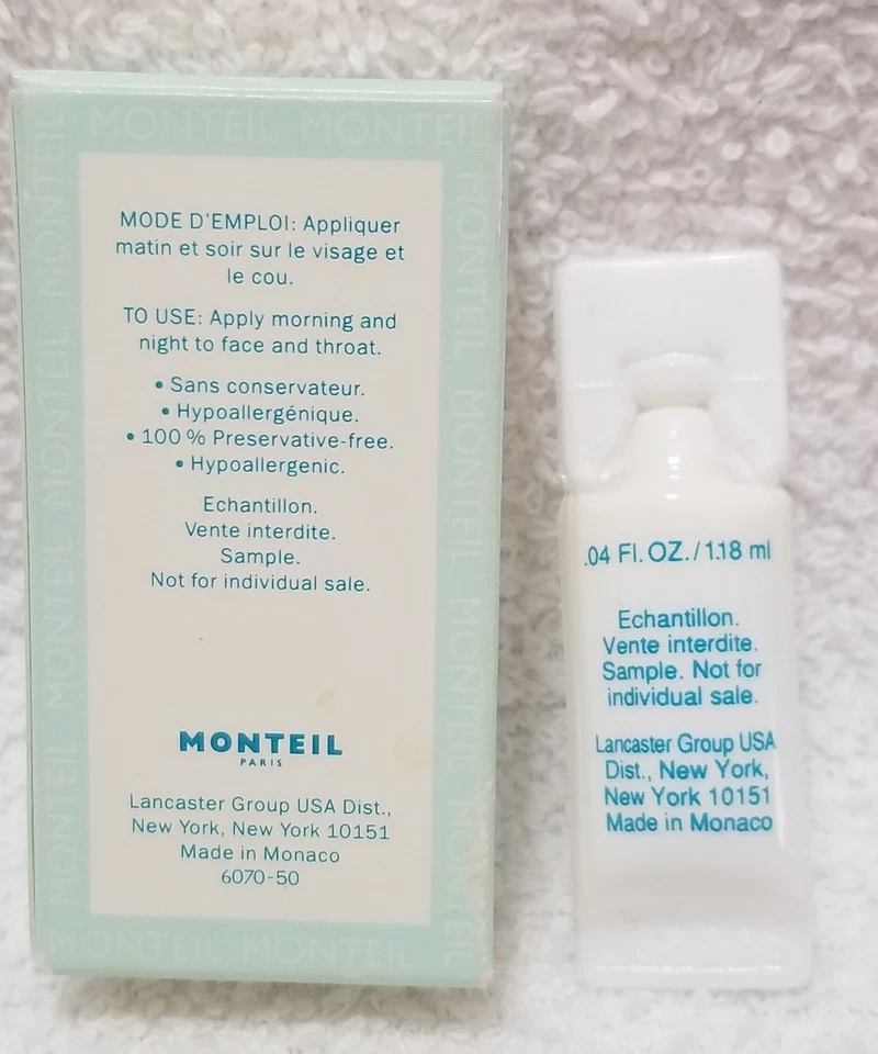 Monteil Paris ICE Fundamental Emulsión Viaje Muestra Tamaño .04 oz/1.18 ml Nuevo RARO Foto 2 de 3
