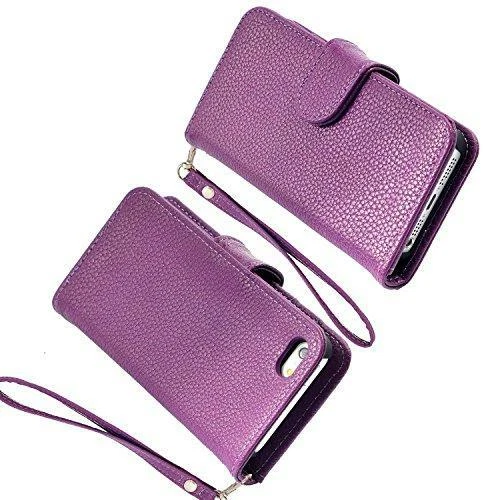 Funda iPhone SE 2016, Funda iPhone 5, Wisdompro Premium Cuero PU 2 en 1 Foto 2 de 4