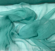 Hand Dyed TEAL BLUE - Silk Gauze Chiffon Fabric