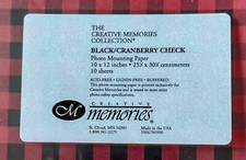 Creative Memories Black/Cranberry Photo Mounting Paper 10 X 12 /10 Sheets Sealed
