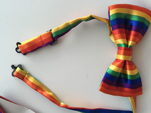 Kid Child Baby Costume Party Rainbow Colorful Stripe Brace Suspender bowtie set - Picture 4 of 11