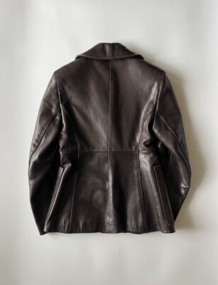 ジャケット・アウター FW1994 PRADA WOMEN LEATHER JACKET PRADA FW1994 Leather Jacket Size 40 Dark Brown Women's | eBay