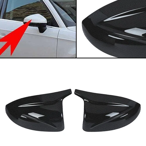 Carbon Fiber Look Side Mirror Covers Cap For Audi A3/S3/RS3 Models 2014-2020