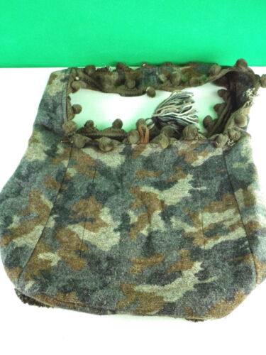 ANOKHI Damentasche Beuteltasche Umhängetasche mit Bommeln Camouflage ri563 - Bild 1 von 5