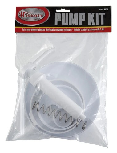 Winco Pumpenset mit Standardpumpe und 5 Deckeln, weiß, mittel - Bild 3 von 3
