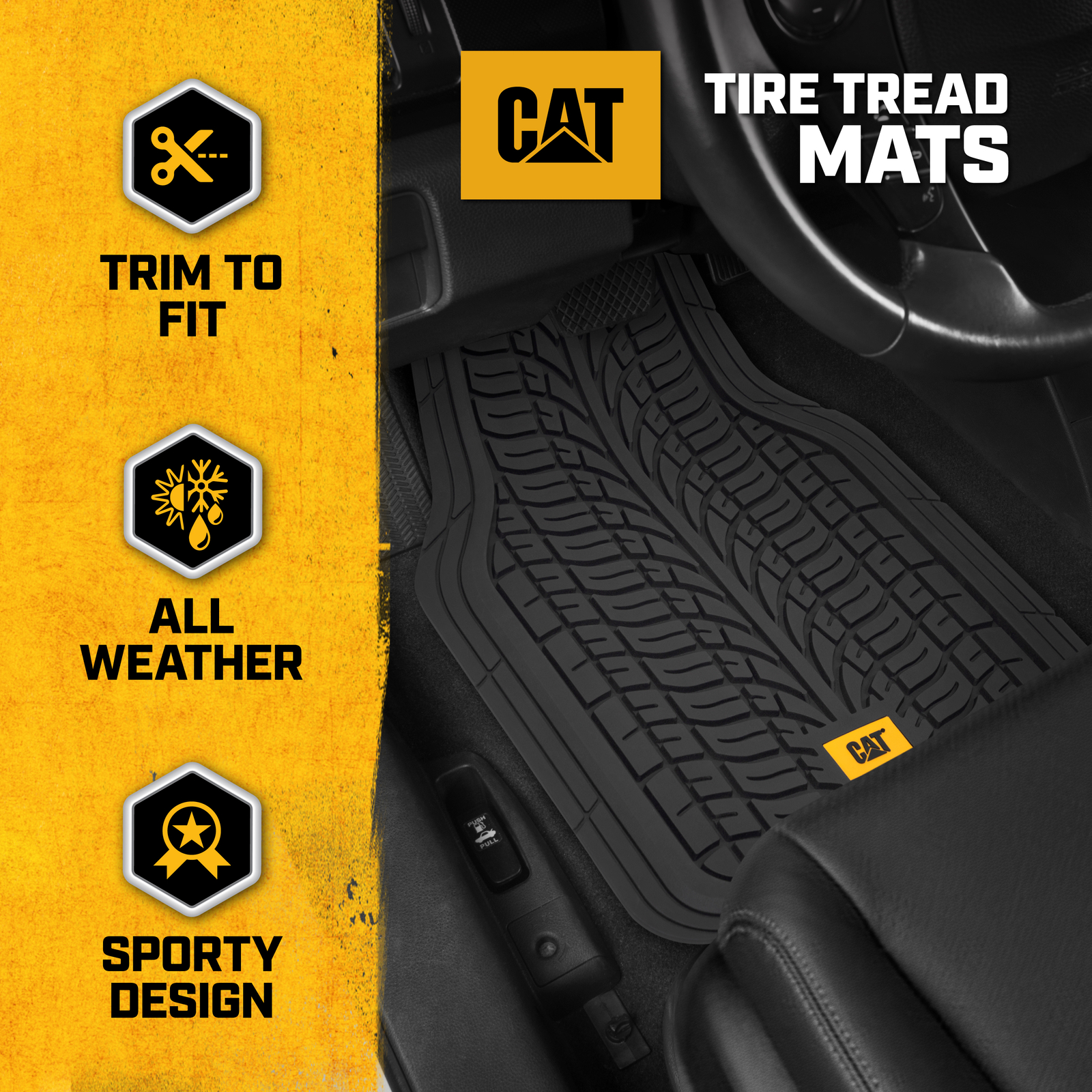 CAT ToughTread FULL SET 4pc Floor Mats, Trimmable Heavy Duty All ...