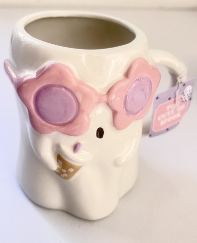 Nuevo ROSA Domingo Mañana Margarita Gafas de Sol Halloween Fantasma Taza - Imagen 7 de 9