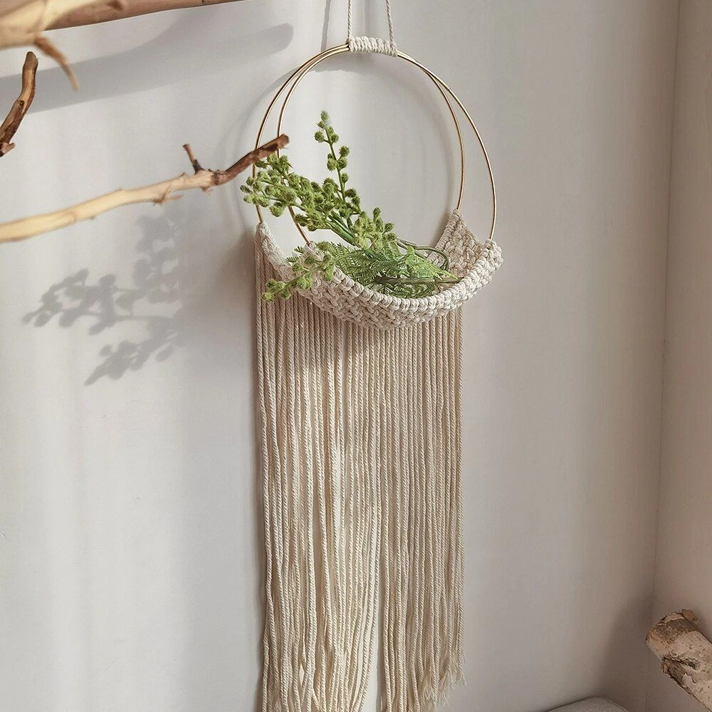 Macrame Plant Hanger Handmade Macrame Wall Hanging Boho Home Decor Plant  Holder