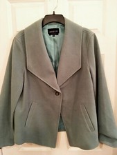 Jones New York Woman Collection Short Coat Stretch Poly-Blend BLUE Lined Size 1X