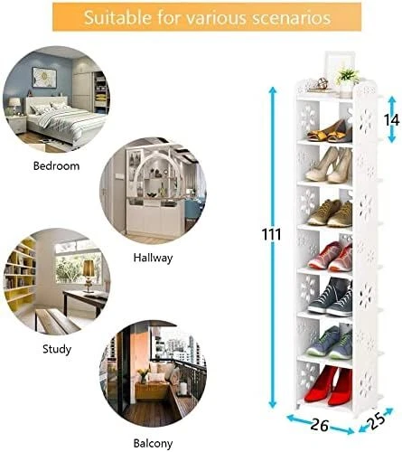 5/6/7/8 Ebenen Schuhregal Ablagegestelle Schuhablage Schuhschrank Platzsparend - Bild 12 von 72