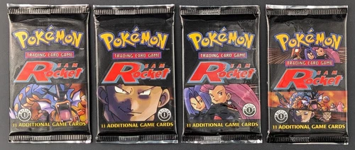 2000 Pokemon Team Rocket Sealed 1st Edition Booster Pack All Set - 4 Packs #2