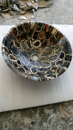 18" Agate Washbasin/Sink Handmade Natural Stones Work Decor - Picture 2 of 2