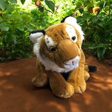 FAO Schwarz Tiger Realistic Plush Bengel 24 inch long w Tail Soft Button Tag