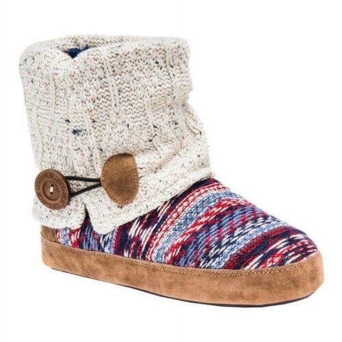 NWT Muk Luks Mukluks Patti Oatmeal Slippers Booties Boot Fur Lined S 5 6 $40 NEW - Picture 1 of 7
