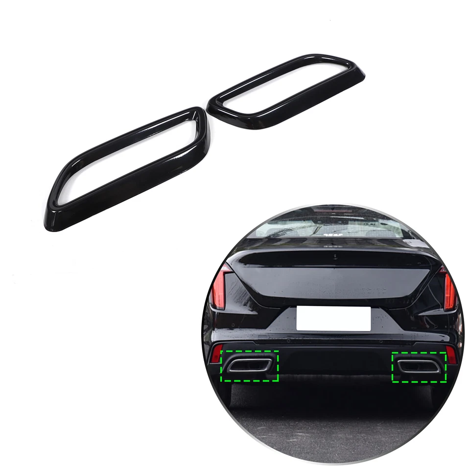 Black S.Steel Rear Exhaust Muffler Tip End Pipe For Cadillac CT4 CT5 2020-23 US - Imagem 3 de 4