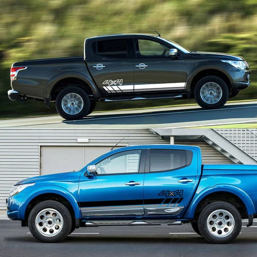 Graphic Two Sides Door Stripe Car Sticker For Mitsubishi L200 Pickup 4X4 Decal - Imagen 5 de 21