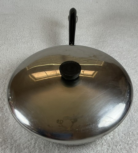 Vtg Revere Ware 10” Skillet Fry Pan Stainless Steel w/Lid Clinton ILL USA EUC - Picture 2 of 17