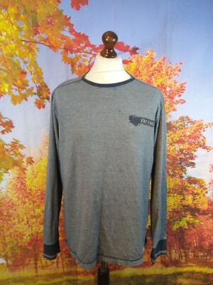 Fat Face Sweatshirt Slim Fit Navy Blau 100% Baumwolle. UK Herren Gr. Large