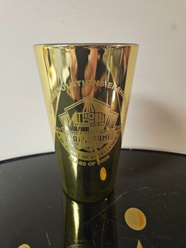 Pro Football Hall Of Fame 2008 Game Gold Chrome Pint Glass - Indy vs. Washington - Picture 1 of 2