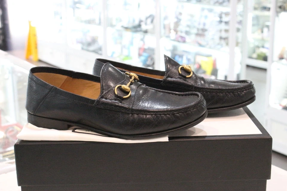 Mocasines de cuero GUCCI Horsebit negros Brixton 1953 talla 8 Foto 3 de 4