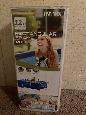    Intex 86in x 23in Rectangular Frame Above Ground Swimming Pool  Ships Fast