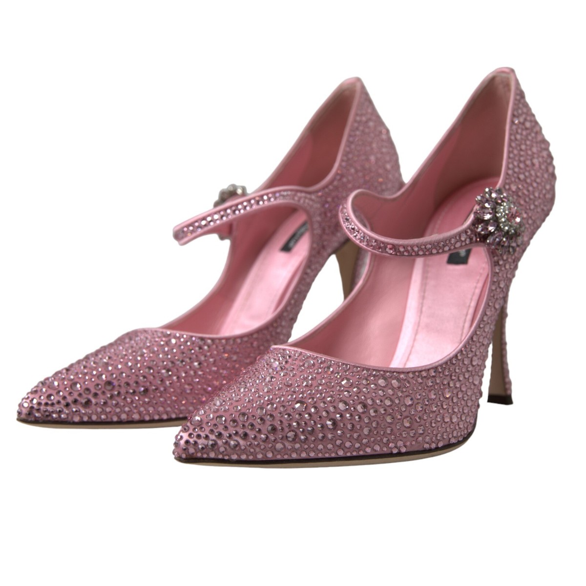 DOLCE & GABBANA Shoes Pink Strass Crystal Heels Pumps EU40.5