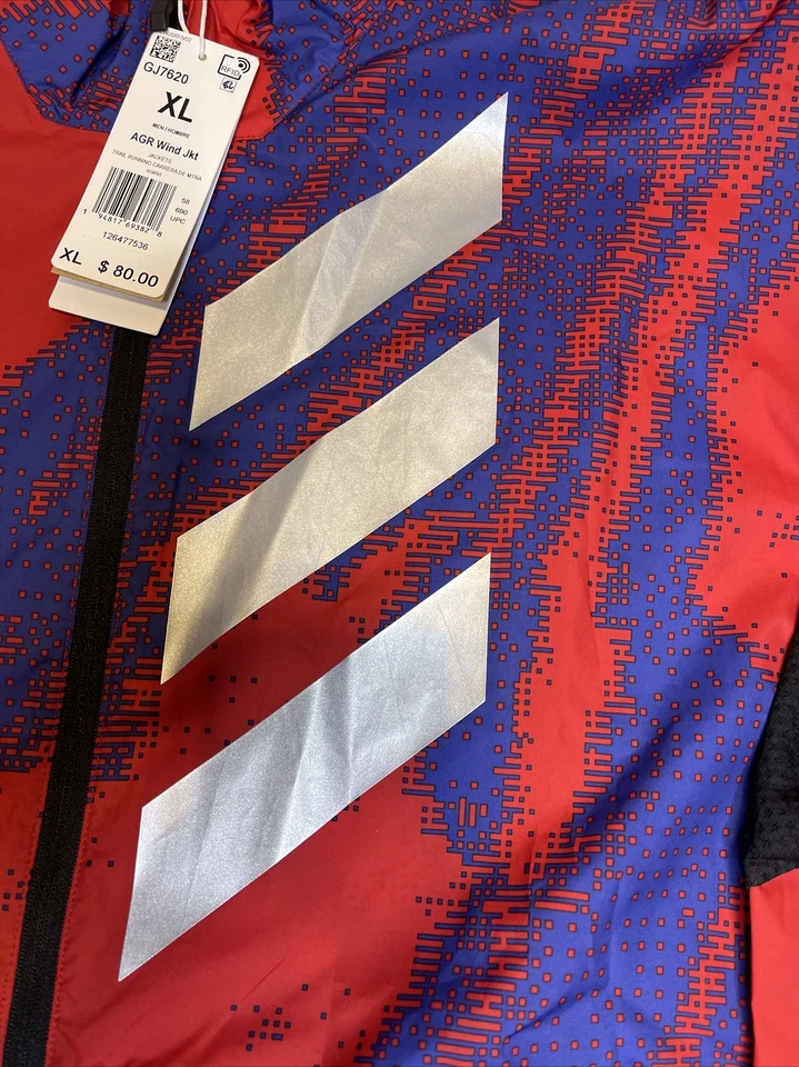 Chaqueta cortavientos Adidas AGR HJ7620 azul rojo Terrex Parley XL Trail Running Foto 2 de 4