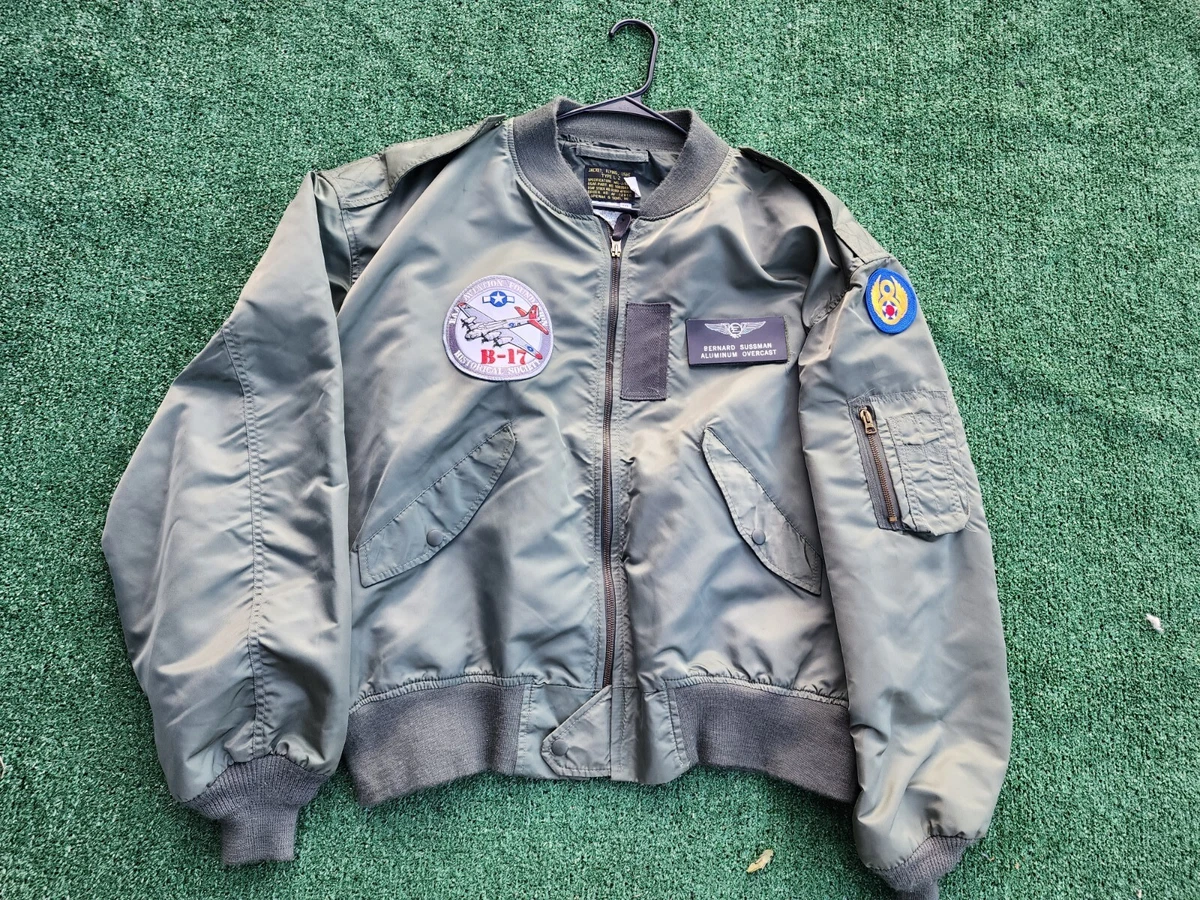 Vtg SPIEWAK USAF Green B-17 EAA Aviation Type L2 Flying L Bomber Jacket victory