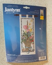 FLOWER BASKET BELL PULL #0710202 Counted Cross Stitch Kit (Janlynn)