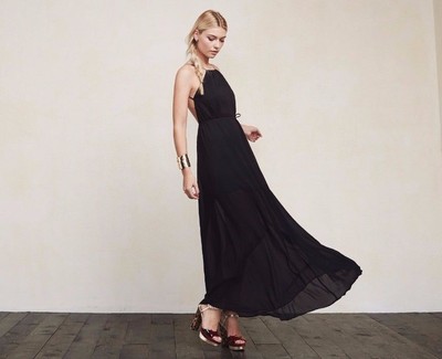 black backless maxi dress