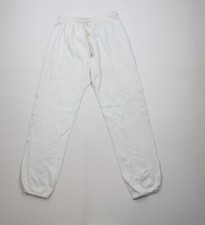 Vtg 90s Streetwear Mens Large Blank Gusseted Sweatpants Joggers Pants White USA