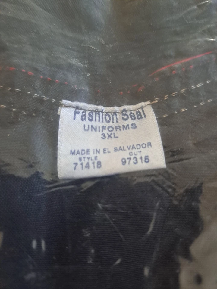 Превосходная униформа группы молнии работы халат черный с бежевый и красный размер 3 X новый в упаковке - Изображение 3 из 4