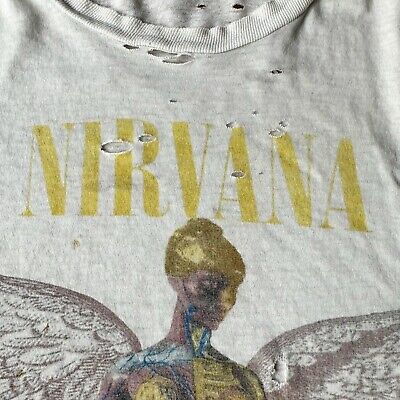 Vtg Nirvana In Utero T shirt 1990's 1993 USA Thrashed Paper Vtg Nirvana In Utero T shirt 1990's 1993 USA Thrashed Paper