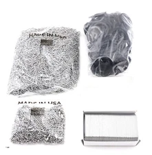 100 Stainless Steel Military Dog Tags +  27"&4.5" Ball Chains + Black Silencers