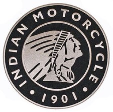 Large Indian Skull Biker Jacket Vest Back Patch - 10 X 10 Inch Iron On Sew On