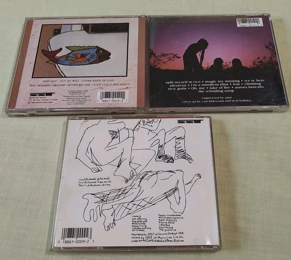 3 CD Lot Meat Puppets - Meat Puppets II & Out My Way 1980s SST Records Foto 2 de 4
