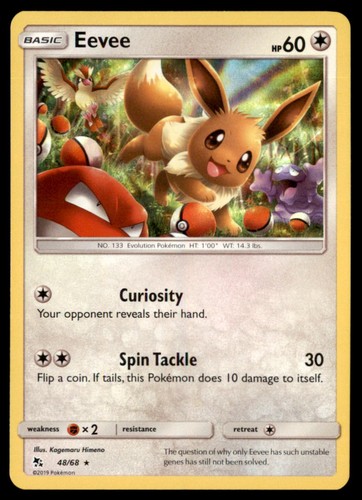Pokemon Eevee 48/68 Hidden Fates Holo