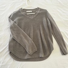 RD Style Gray Rib-Knit Pullover Sweater Women...