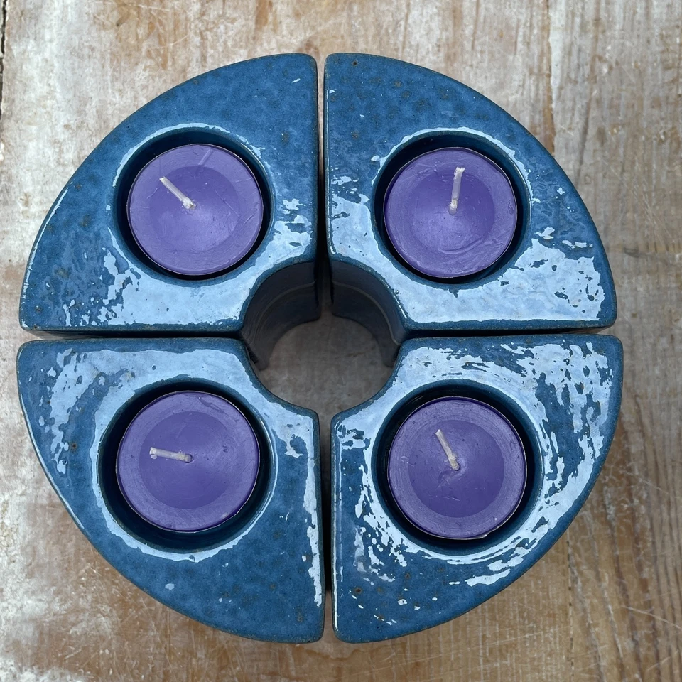 4 ALLAN HYTHOLM DENMARK Danish Vintage Studio Pottery Tea light Candle Holders - Image 3 of 4