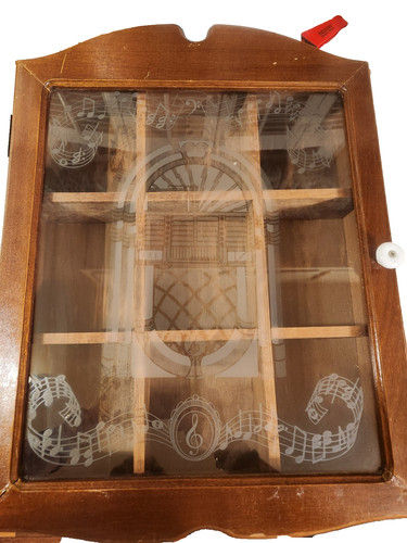 Wall Shelf Trinket Display w/Frosted Musical Symbols/Decor - Vintage