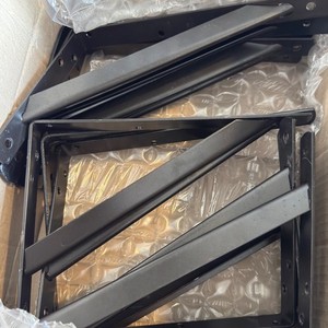 12x Everbilt 12 in. x 8 in. Heavy Duty Steel Shelf Bracket in Black, Gently used
