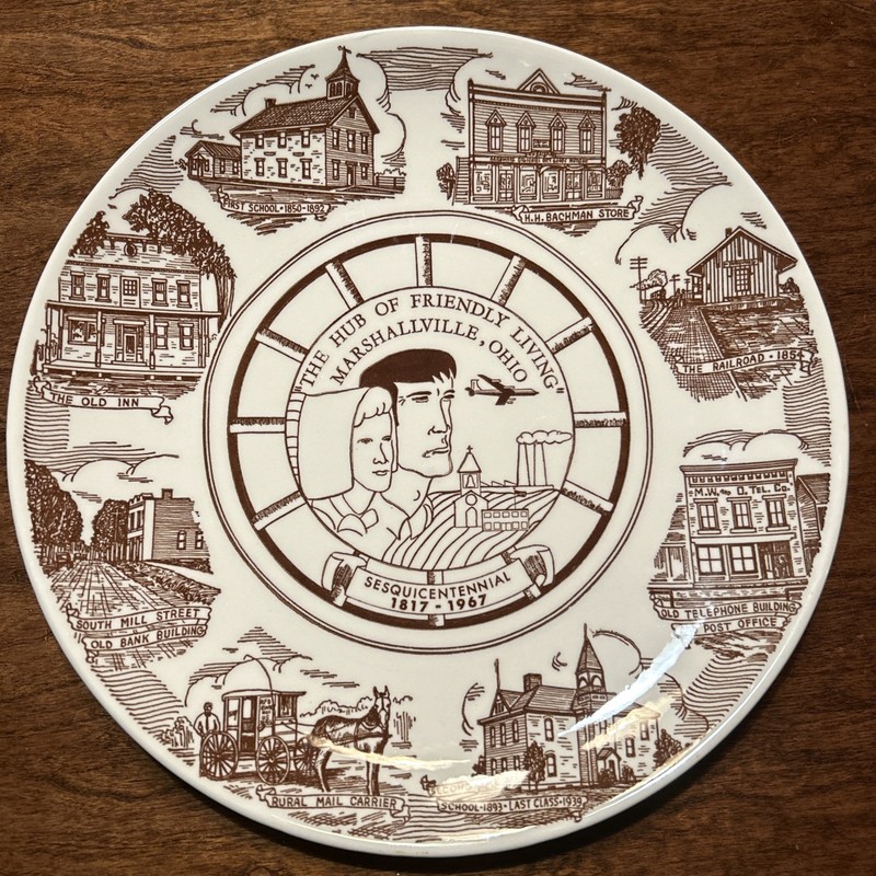 Collectible Commemorative Plate, Marshallville, Ohio 150th Anniversary 1817-1967